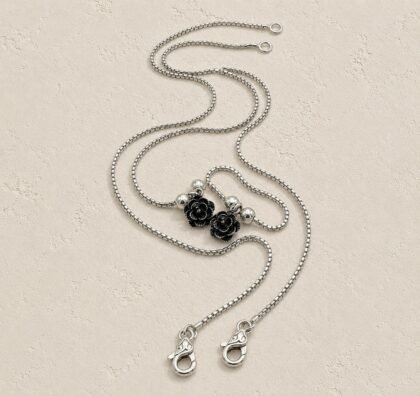 Antique Rose Ebony Charm Box Chain Anklets (Pair)