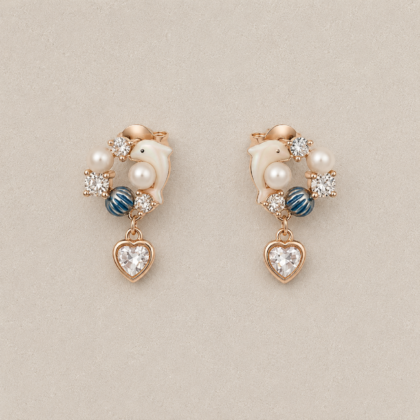 Dolphin Heart Whisper Earrings